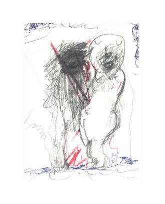 Bleistift, schwarzer Stift und Buntstift I 11,0 x 15,8 I 1983