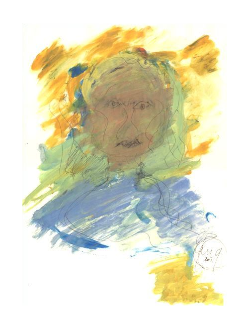 Aquarell mit schwarzem Stift I 30,0 x 40,0